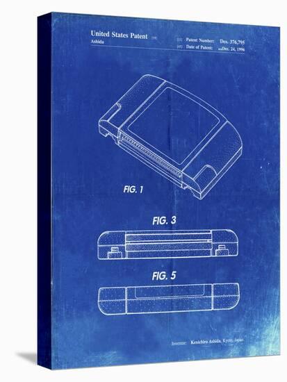 PP451-Faded Blueprint Nintendo 64 Game Cartridge Patent Poster-Cole Borders-Stretched Canvas