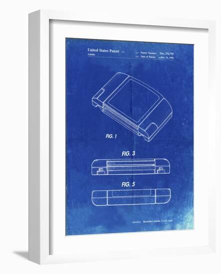 PP451-Faded Blueprint Nintendo 64 Game Cartridge Patent Poster-Cole Borders-Framed Giclee Print