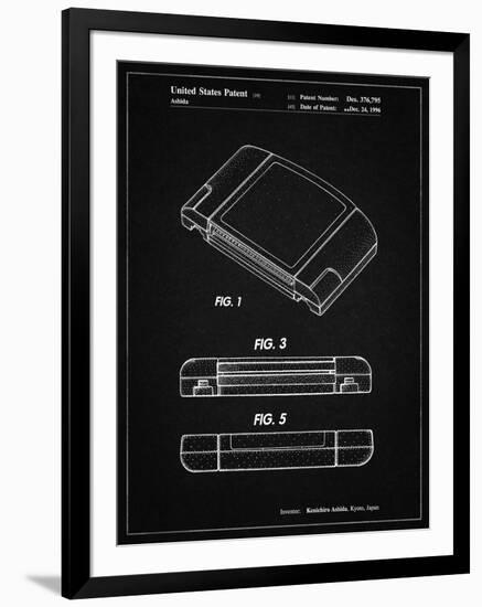 PP451-Vintage Black Nintendo 64 Game Cartridge Patent Poster-Cole Borders-Framed Premium Giclee Print