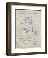 PP454-Antique Grid Parchment Basketball Adjustable Goal 1962 Patent Poster-Cole Borders-Framed Giclee Print