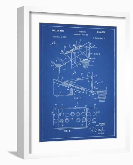 PP454-Blueprint Basketball Adjustable Goal 1962 Patent Poster-Cole Borders-Framed Giclee Print