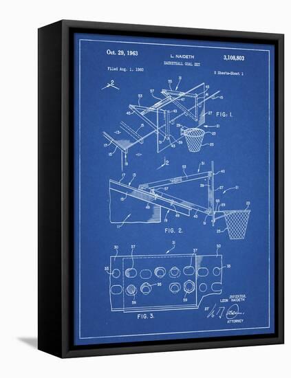 PP454-Blueprint Basketball Adjustable Goal 1962 Patent Poster-Cole Borders-Framed Stretched Canvas