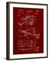 PP454-Burgundy Basketball Adjustable Goal 1962 Patent Poster-Cole Borders-Framed Giclee Print