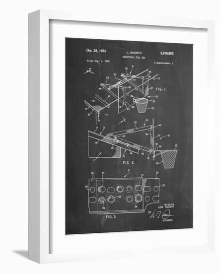 PP454-Chalkboard Basketball Adjustable Goal 1962 Patent Poster-Cole Borders-Framed Giclee Print
