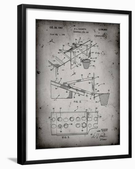 PP454-Faded Grey Basketball Adjustable Goal 1962 Patent Poster-Cole Borders-Framed Giclee Print