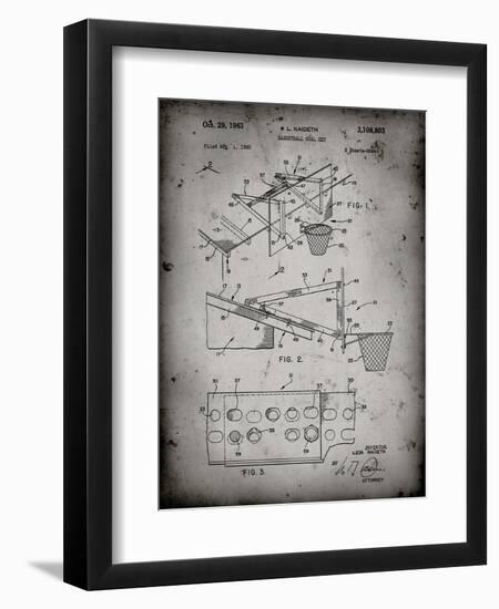 PP454-Faded Grey Basketball Adjustable Goal 1962 Patent Poster-Cole Borders-Framed Giclee Print