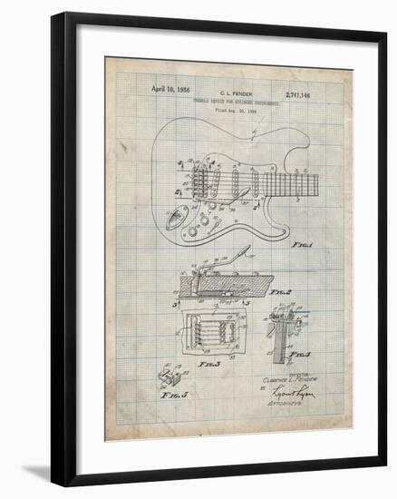 PP46 Antique Grid Parchment-Borders Cole-Framed Giclee Print