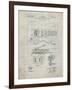 PP46 Antique Grid Parchment-Borders Cole-Framed Giclee Print