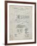 PP46 Antique Grid Parchment-Borders Cole-Framed Giclee Print