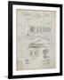 PP46 Antique Grid Parchment-Borders Cole-Framed Giclee Print