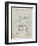 PP46 Antique Grid Parchment-Borders Cole-Framed Giclee Print