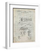 PP46 Antique Grid Parchment-Borders Cole-Framed Giclee Print