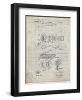 PP46 Antique Grid Parchment-Borders Cole-Framed Premium Giclee Print