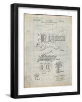 PP46 Antique Grid Parchment-Borders Cole-Framed Giclee Print