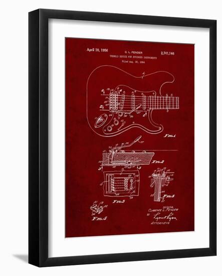 PP46 Burgundy-Borders Cole-Framed Giclee Print