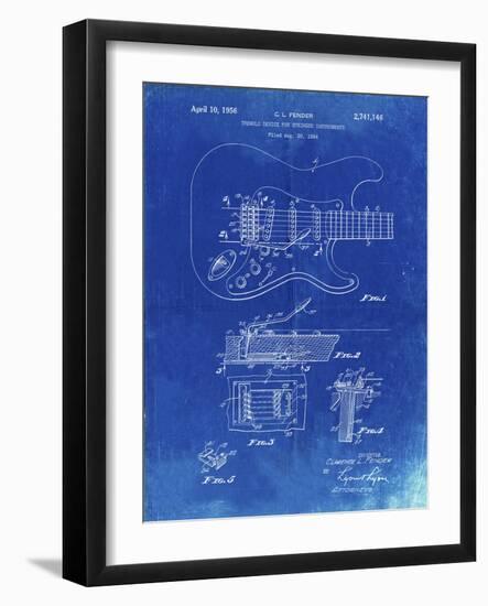 PP46 Faded Blueprint-Borders Cole-Framed Giclee Print