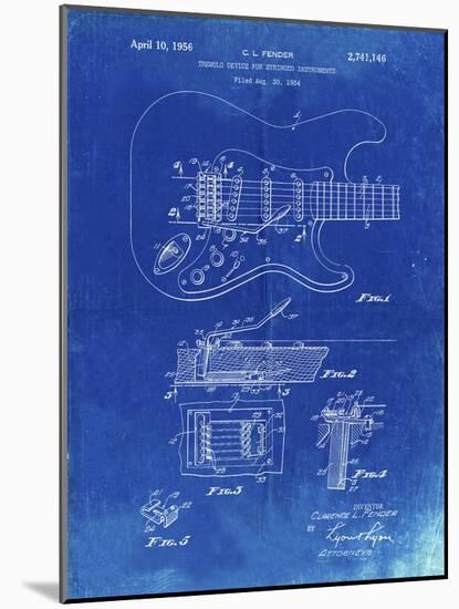 PP46 Faded Blueprint-Borders Cole-Mounted Giclee Print