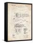 PP46 Vintage Parchment-Borders Cole-Framed Stretched Canvas