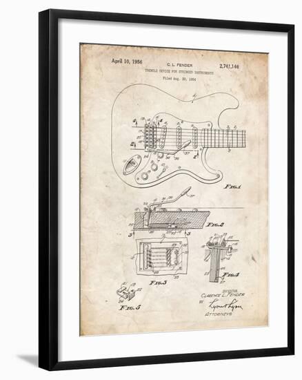 PP46 Vintage Parchment-Borders Cole-Framed Giclee Print