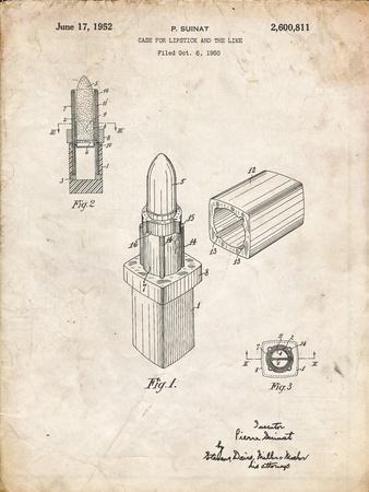 PP460-Vintage Parchment Chanel Lipstick Patent Poster' Giclee Print - Cole  Borders