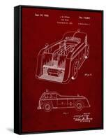 PP462-Burgundy Firetruck 1939 Two Image Patent Poster-Cole Borders-Framed Stretched Canvas