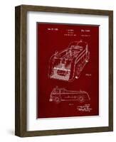 PP462-Burgundy Firetruck 1939 Two Image Patent Poster-Cole Borders-Framed Giclee Print