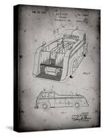 PP462-Faded Grey Firetruck 1939 Two Image Patent Poster-Cole Borders-Stretched Canvas