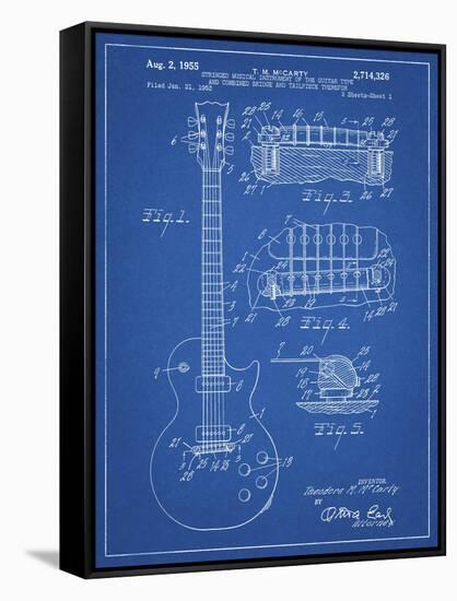 PP47 Blueprint-Borders Cole-Framed Stretched Canvas