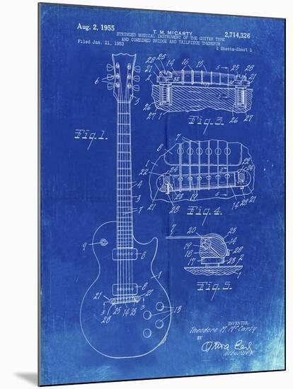 PP47 Faded Blueprint-Borders Cole-Mounted Giclee Print