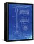 PP47 Faded Blueprint-Borders Cole-Framed Stretched Canvas