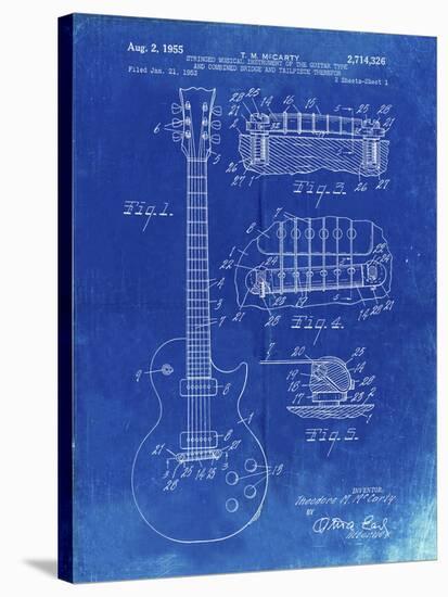 PP47 Faded Blueprint-Borders Cole-Stretched Canvas