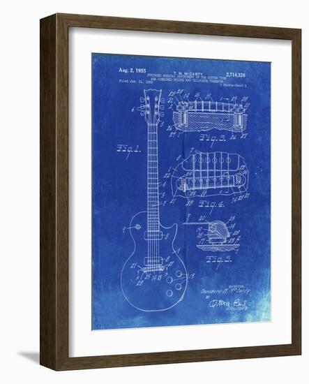 PP47 Faded Blueprint-Borders Cole-Framed Giclee Print