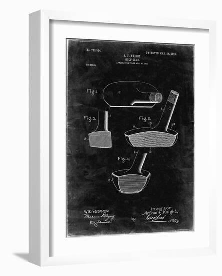 PP475-Black Grunge Antique Golf Putter 1903 Patent Poster-Cole Borders-Framed Giclee Print
