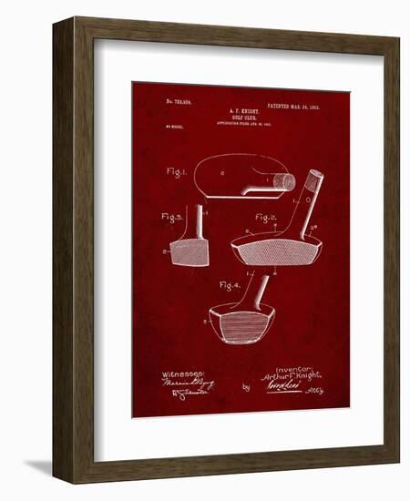 PP475-Burgundy Antique Golf Putter 1903 Patent Poster-Cole Borders-Framed Giclee Print