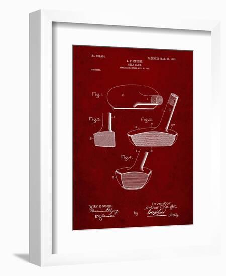 PP475-Burgundy Antique Golf Putter 1903 Patent Poster-Cole Borders-Framed Giclee Print