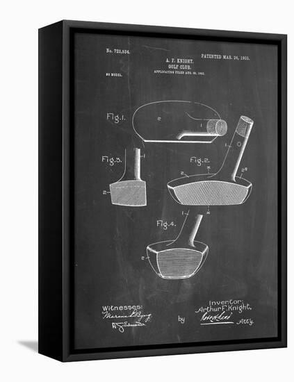 PP475-Chalkboard Antique Golf Putter 1903 Patent Poster-Cole Borders-Framed Stretched Canvas