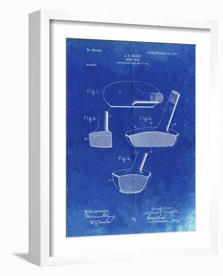 PP475-Faded Blueprint Antique Golf Putter 1903 Patent Poster-Cole Borders-Framed Giclee Print