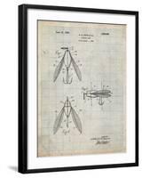 PP476-Antique Grid Parchment Surface Fishing Lure Patent Poster-Cole Borders-Framed Giclee Print