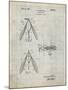 PP476-Antique Grid Parchment Surface Fishing Lure Patent Poster-Cole Borders-Mounted Giclee Print