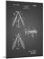 PP476-Black Grid Surface Fishing Lure Patent Poster-Cole Borders-Mounted Giclee Print