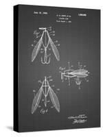PP476-Black Grid Surface Fishing Lure Patent Poster-Cole Borders-Stretched Canvas