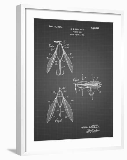 PP476-Black Grid Surface Fishing Lure Patent Poster-Cole Borders-Framed Giclee Print