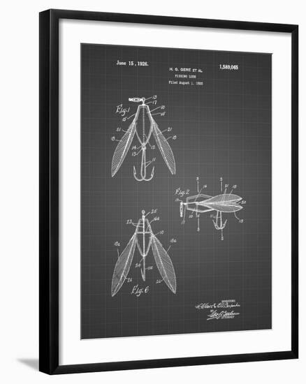 PP476-Black Grid Surface Fishing Lure Patent Poster-Cole Borders-Framed Giclee Print