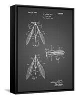 PP476-Black Grid Surface Fishing Lure Patent Poster-Cole Borders-Framed Stretched Canvas