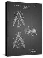 PP476-Black Grid Surface Fishing Lure Patent Poster-Cole Borders-Stretched Canvas