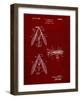 PP476-Burgundy Surface Fishing Lure Patent Poster-Cole Borders-Framed Giclee Print