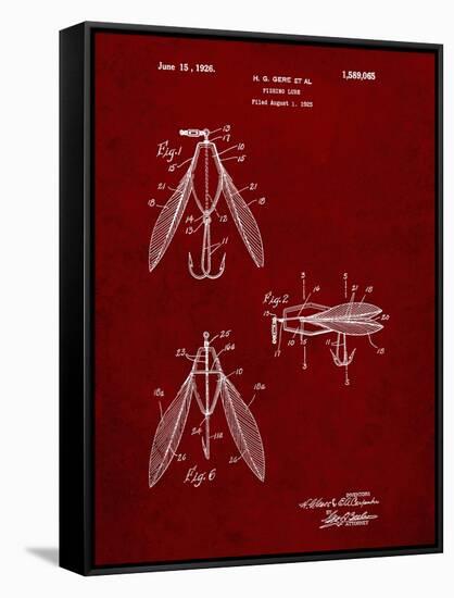 PP476-Burgundy Surface Fishing Lure Patent Poster-Cole Borders-Framed Stretched Canvas