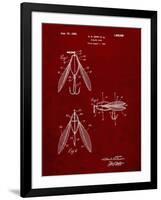 PP476-Burgundy Surface Fishing Lure Patent Poster-Cole Borders-Framed Giclee Print