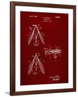 PP476-Burgundy Surface Fishing Lure Patent Poster-Cole Borders-Framed Giclee Print