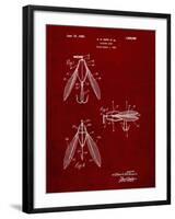 PP476-Burgundy Surface Fishing Lure Patent Poster-Cole Borders-Framed Giclee Print